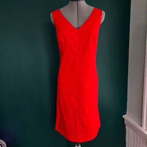 Talbots size 12 Sleeveless Red Sheath Dress Women Spring Summer Business Clothes